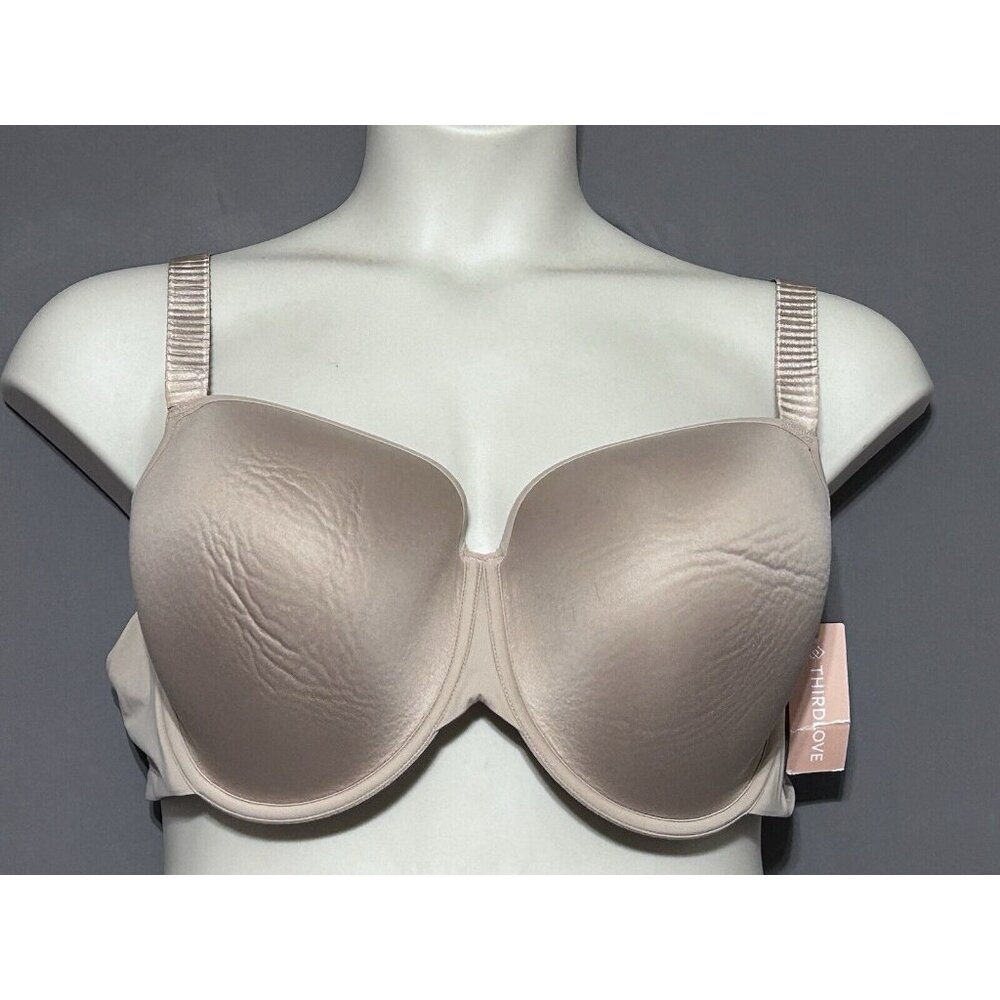 Third Love Classic T Shirt Bra 44D Nude Beige Lightly Lined Underwired